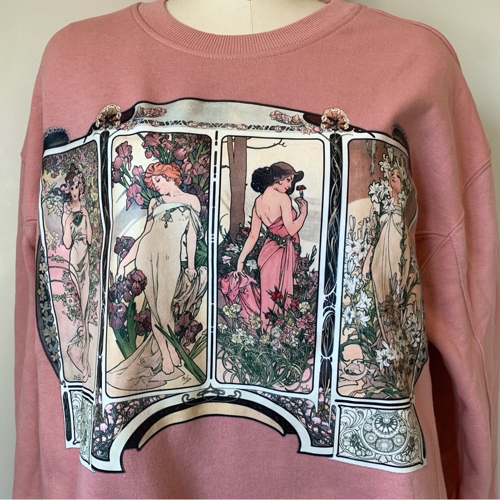 Graphic Pink Sweatshirt with Mischa Women